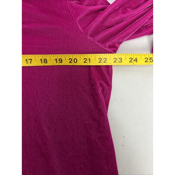 Soft Surroundings Shirt Womens L Crushed Velvet Pink Button Up Top Velour - Picture 5 of 7